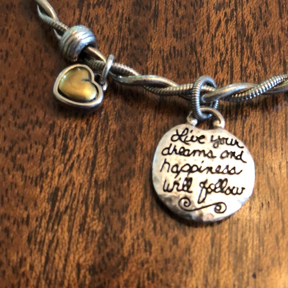 Brighton Live your Dreams and Happiness will Follow bangle bracelet - Picture 3 of 8